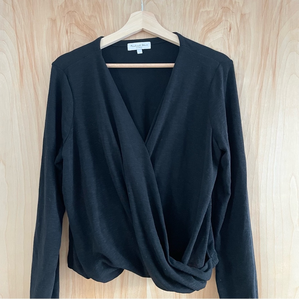 NWOT Michael Stars surplice drape top, size large